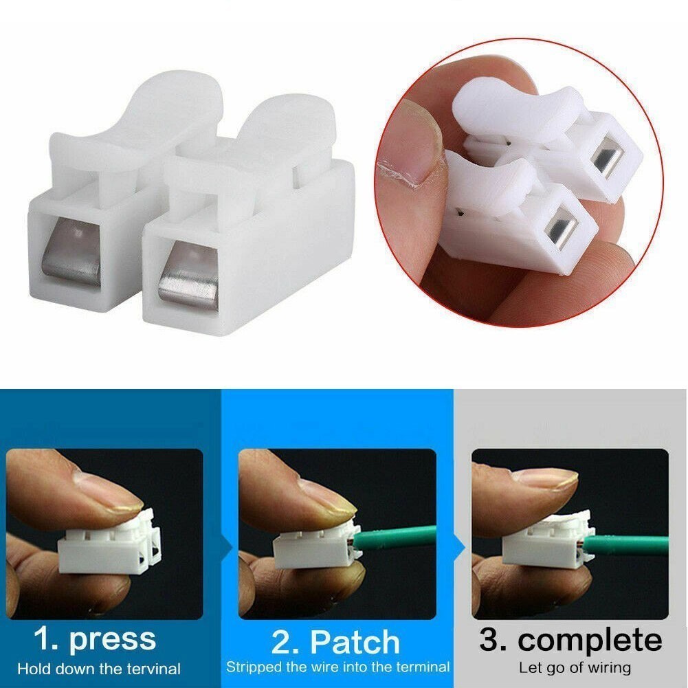 [Super] 30Pcs CH2 Spring Quick Wire Connector Cable Clamp Terminal ...