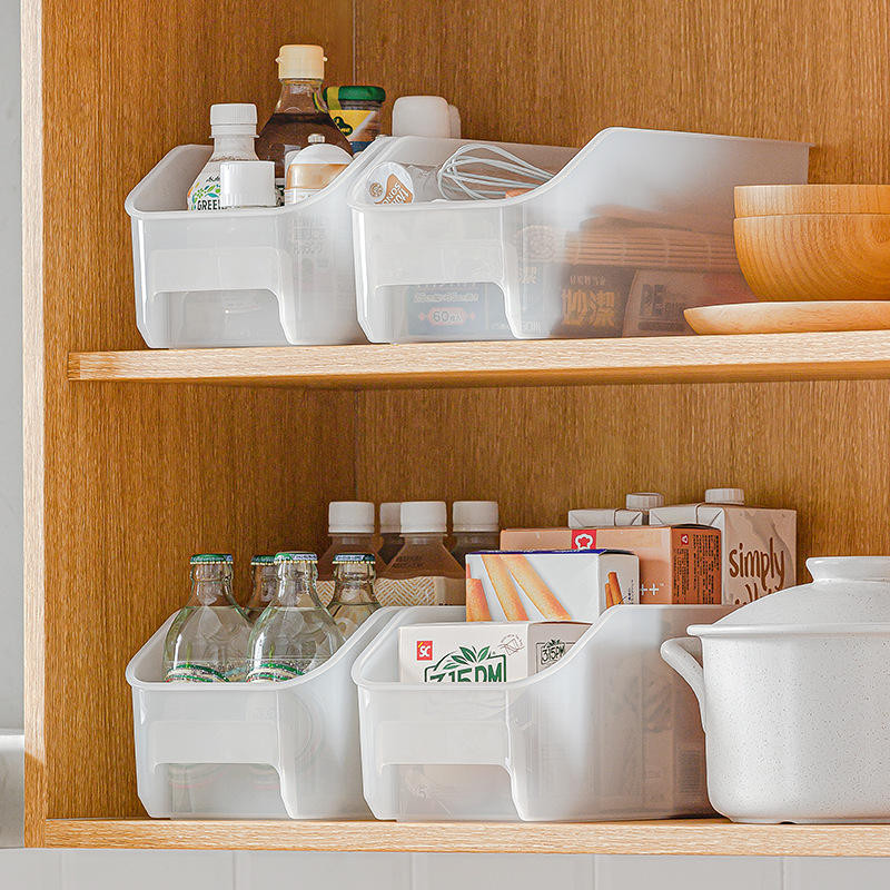Plastic Storage Bin Kitchen Cabinet Pantry Organizer Box Clear ...