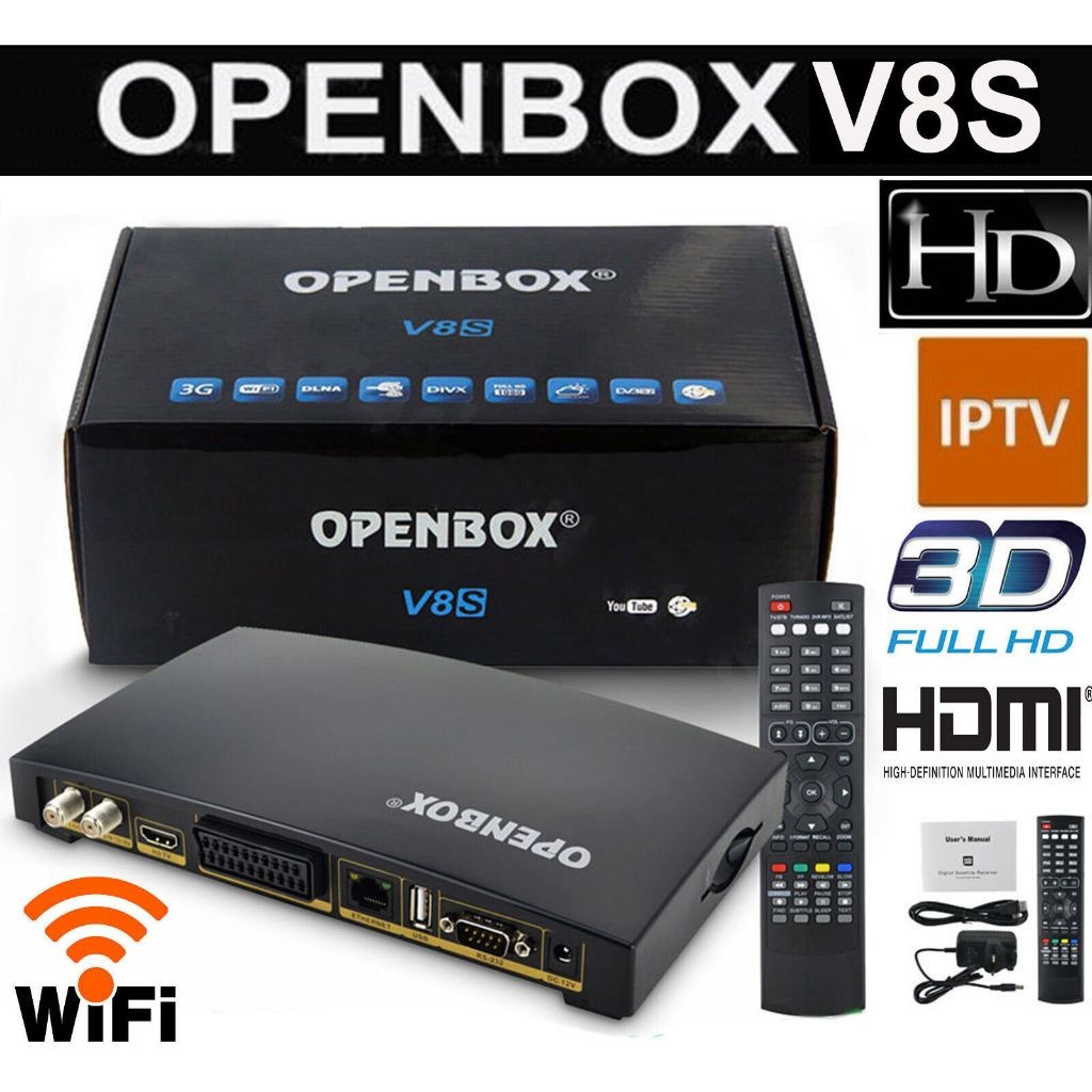 NEW Openbox V8S Digital HD TV Satellite Receiver Box PVR WIFI 1080P ...