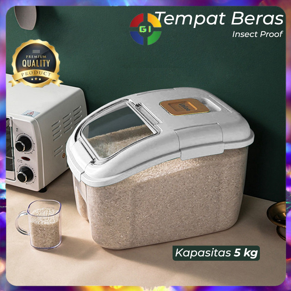 (GI) Rice Storage Dispenser Container Rice Box Container Insect Proof ...
