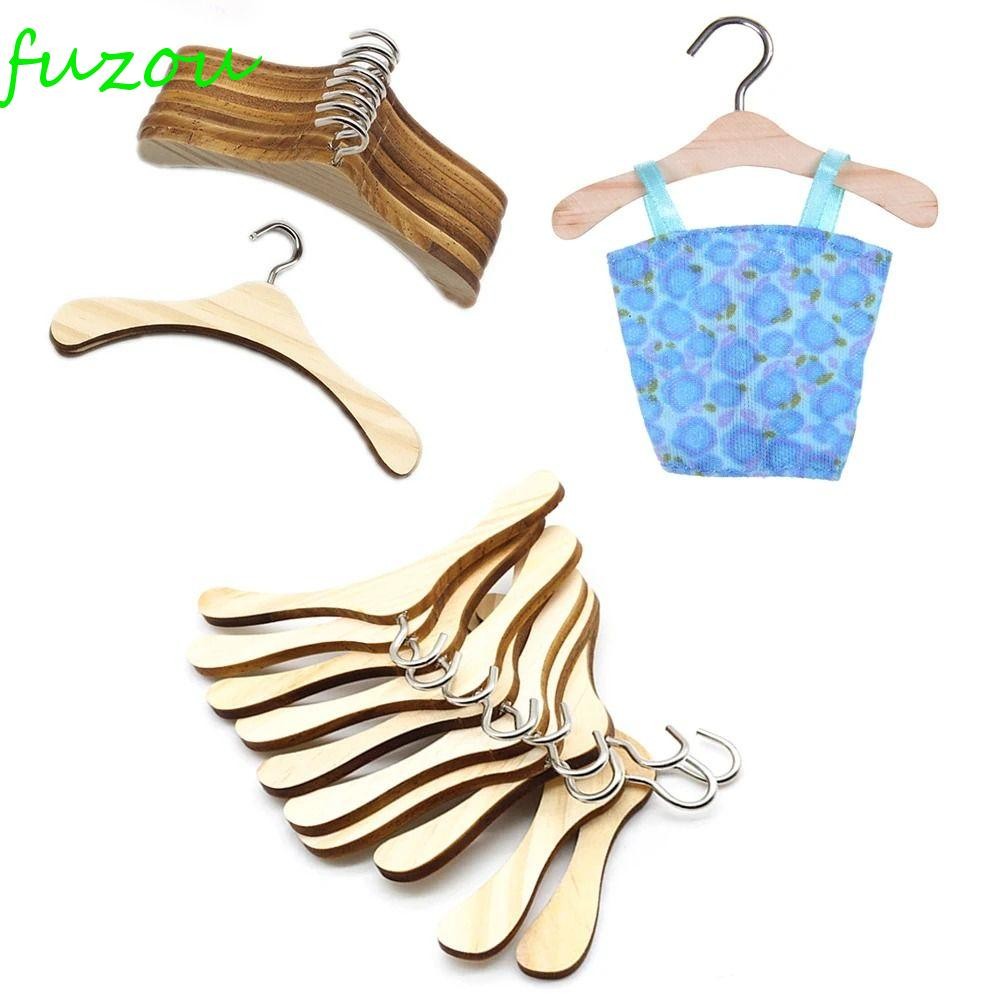 FUZOU Labubu Dolls Clothes Hangers, Mini Wooden Dolls Clothes Storage ...