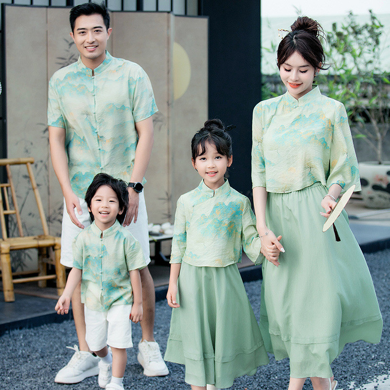 Chinese New Year Family Matching Cheongsam Family Matching Outfit Boys  Girls Tang Suit Hanfu Dress Parent-child Chinese Outfit Men Tang Suits  Girls