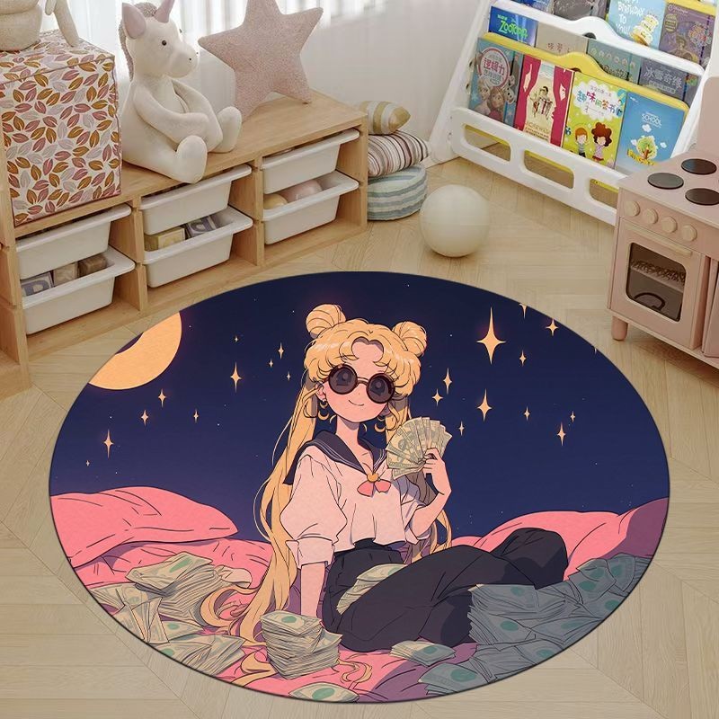 Girls Unique Creative Round Anime Sailor Moon Bedroom Home Carpet ...