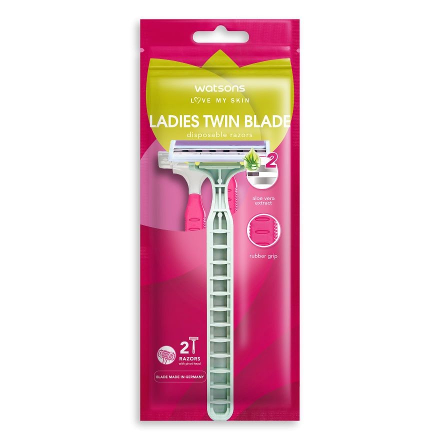 WATSONS Ladies Twin Blade Disposable Razors 2S | Shopee Malaysia