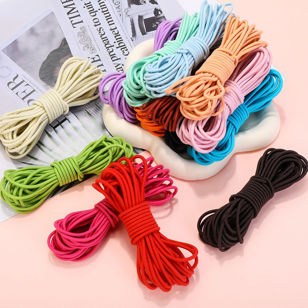2mm/2.5mm 5M round nylon elastic rope stretchable rubber band diy ...