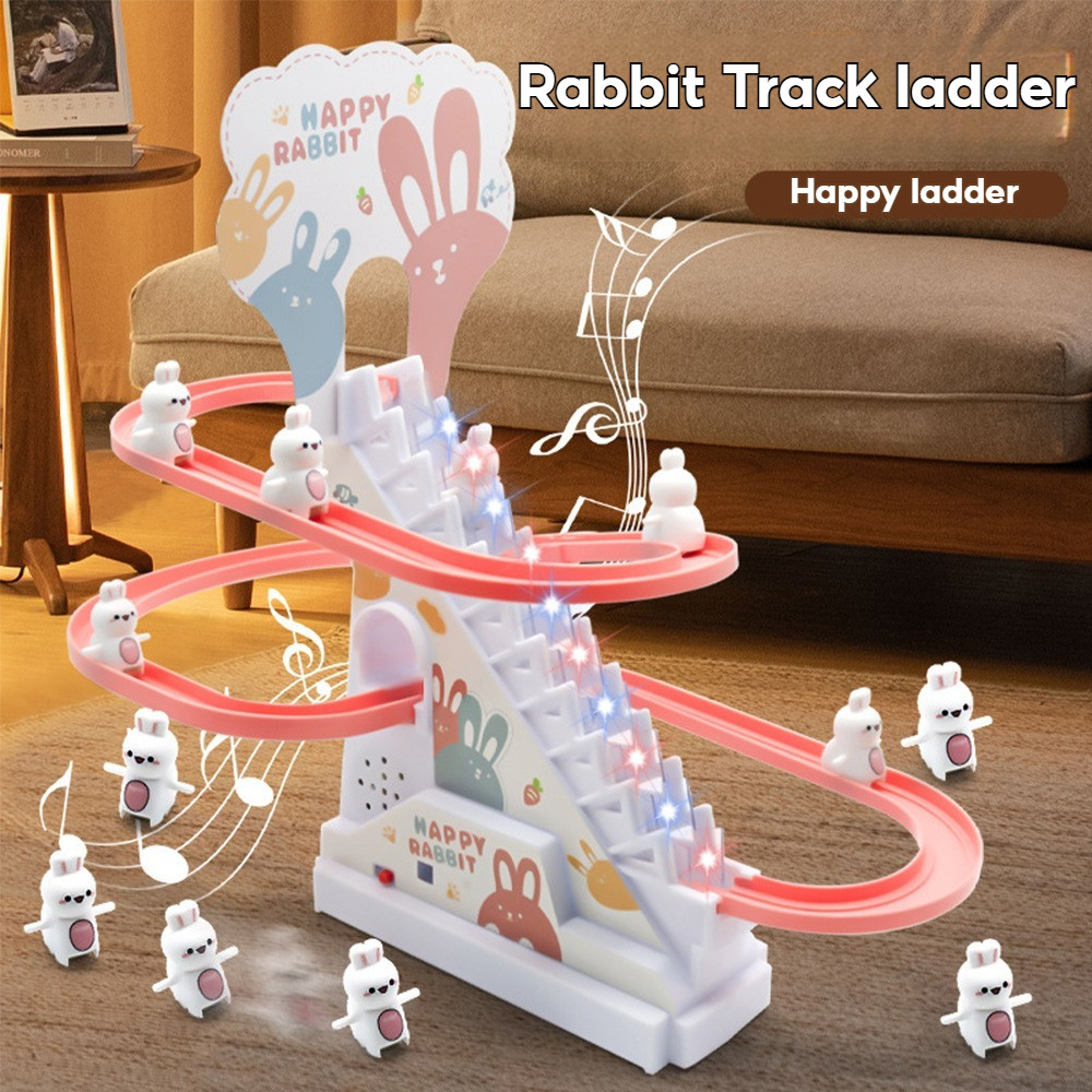 9PCS Little rabbit Music Race Climbing Stairs Electronic Automatic ...