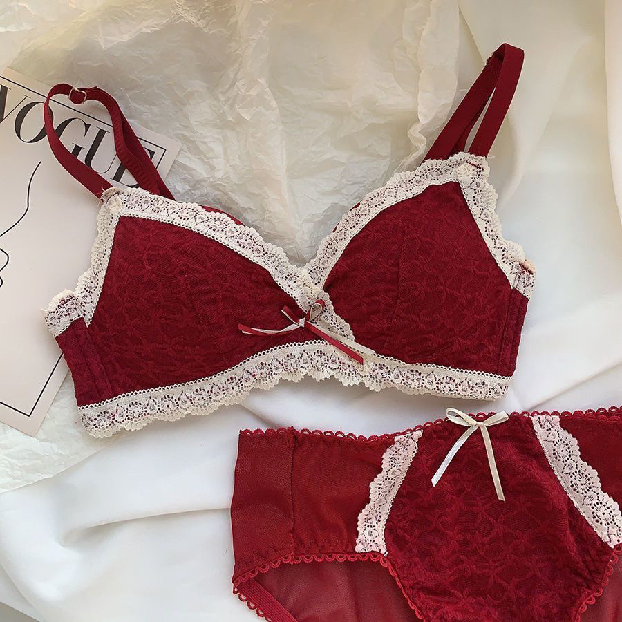Good Luck bra Red Underwear Benming Year Bride Wedding Small Breasts ...