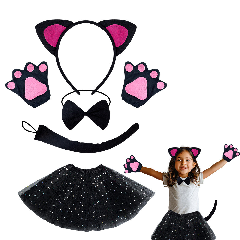 Set Orecchie E Coda Di Scoiattolo Per Bambini | Cerchietto E Coda In Stoffa | Costume Halloween Carnevale