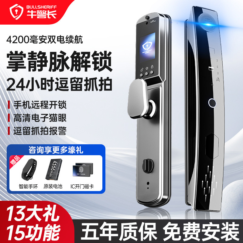 Sheriff Niu's Palm Vein Smart Lock 3D Face Recognition Remote Visual ...