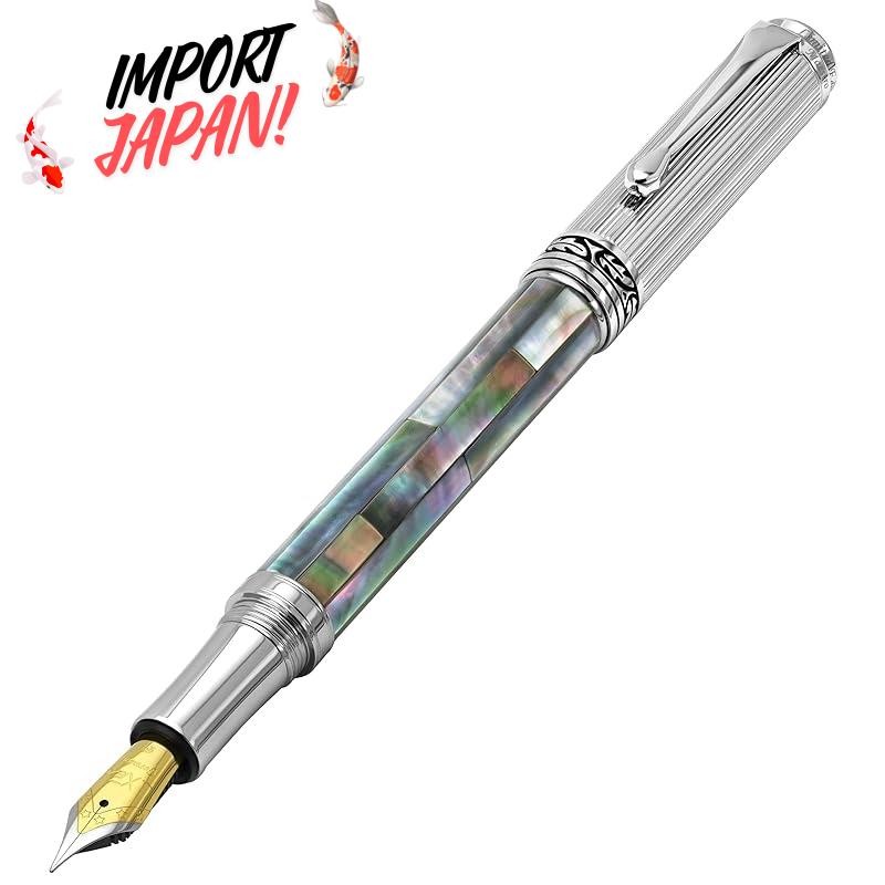 Xezo Urbanite Retro-style Serialized Medium Fountain Pen. Deep Cobalt, Black, And Cream. No Two Alike And Handmade