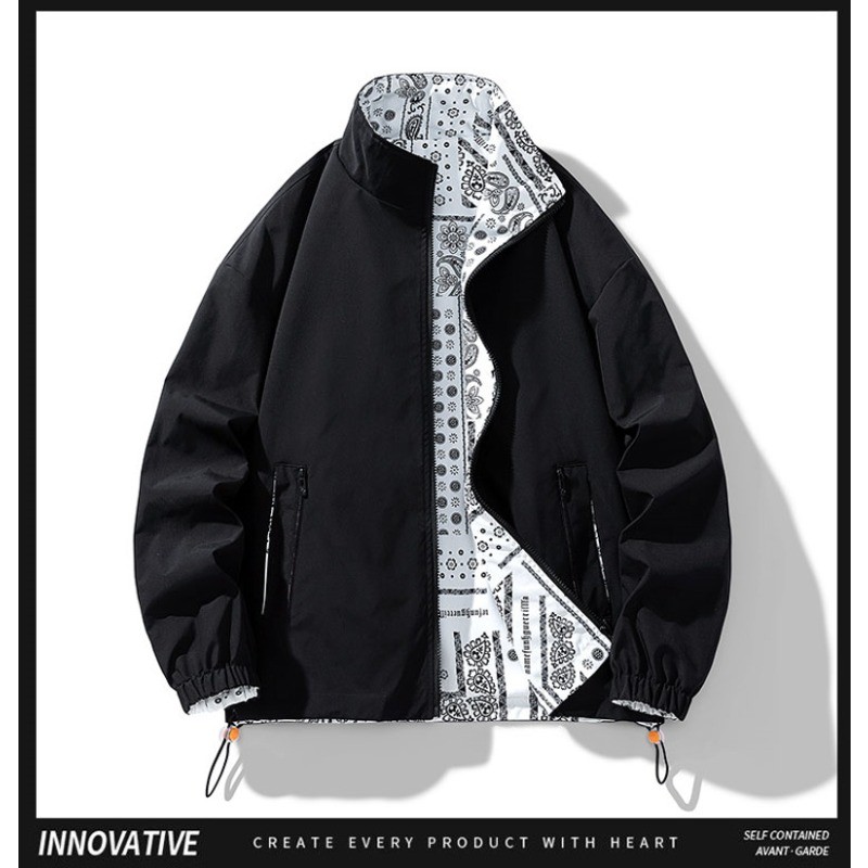 Reversible jacket/statement jacket Autumn new men's jacket cargo jacket ...