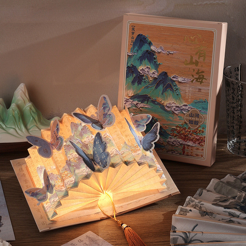 [Hot Sale] Chinese Fan-Shaped Book Light Three-Dimensional Butterfly ...
