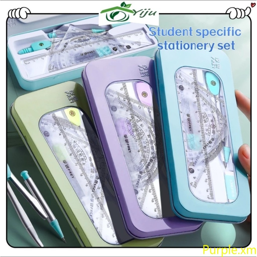 {hot} 7-Pieces Ruler Set Ruler Triangle Ruler Protractor Rubber Compass ...