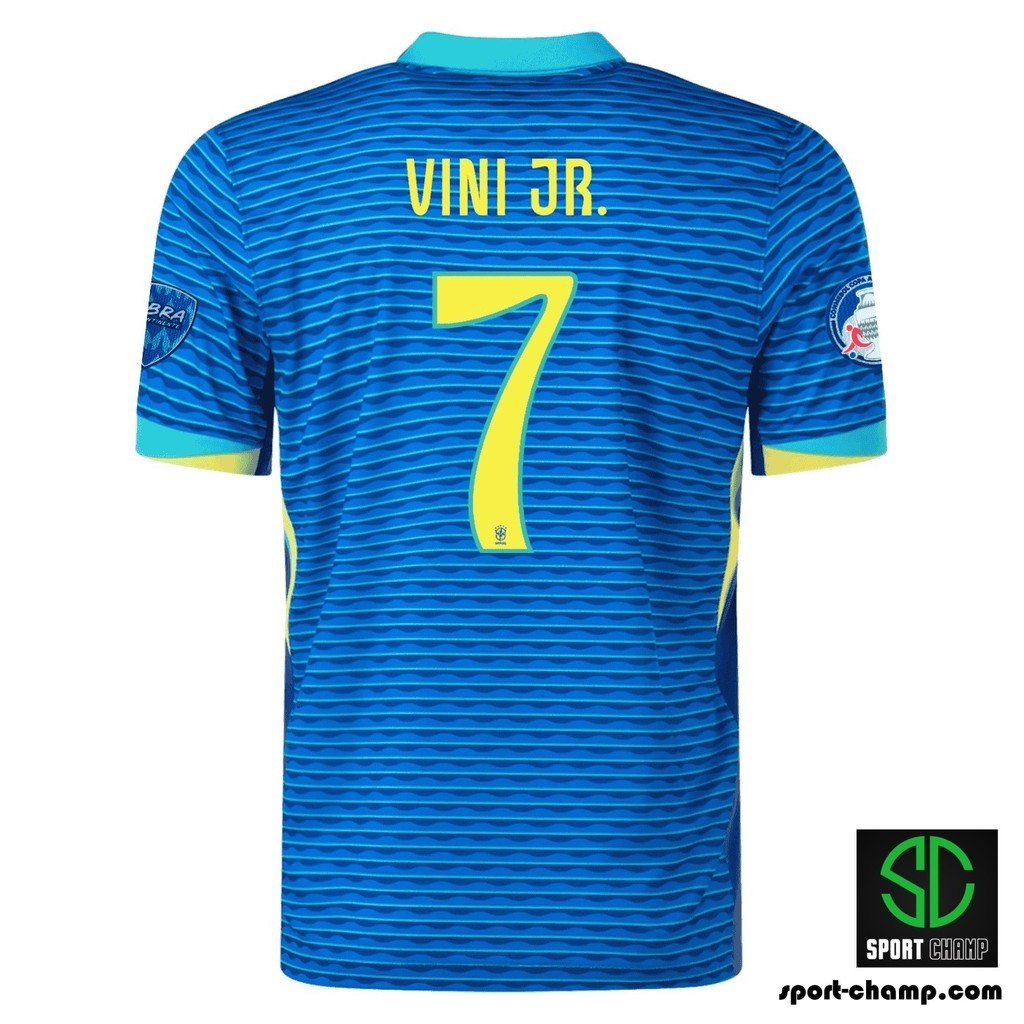 NIKE BRAZIL 2024 AWAY SHIRT WITH VINI JR 7 AND COPA AMERICA PATCHES