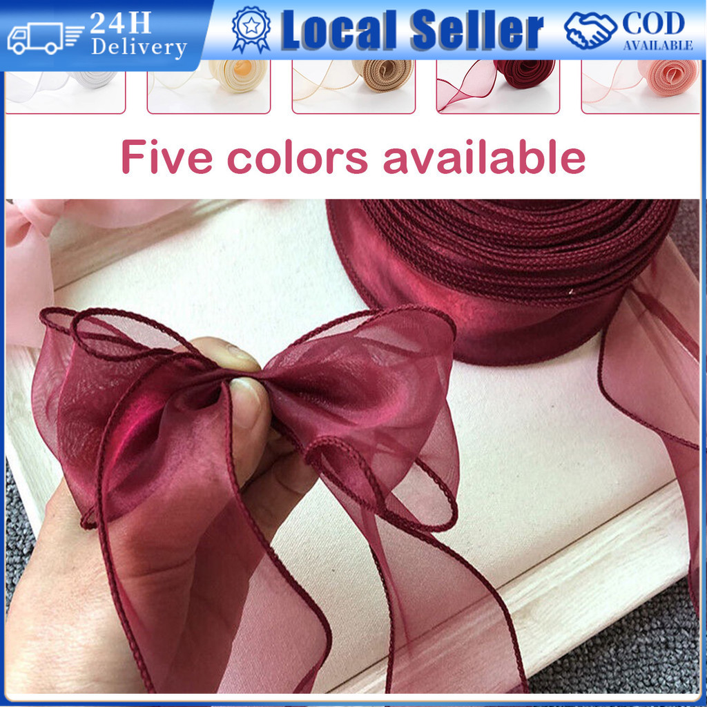 9m FISH TAIL Ribbon Riben Gift Satin Organza DIY Material Bouquet ...