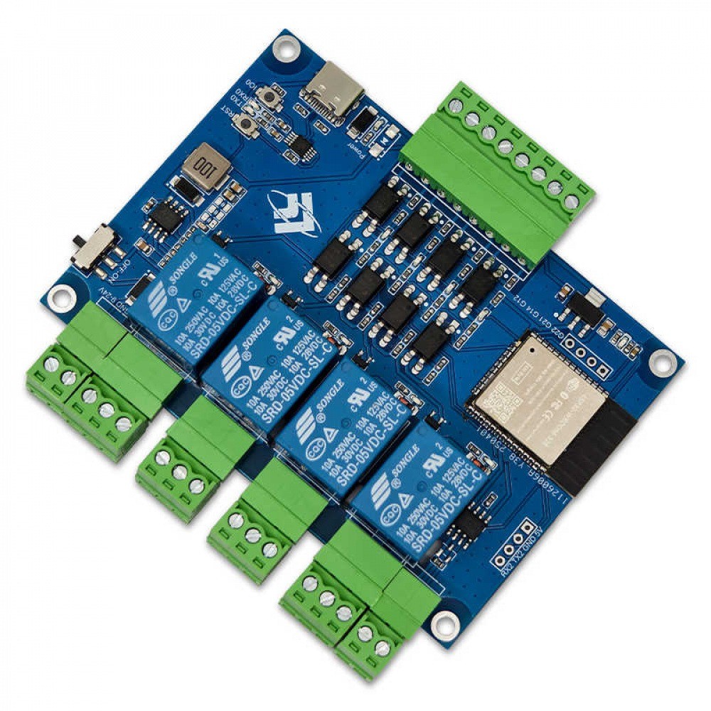 DC7-24V ESP32 Modbus RTU Four Channel Relay Module RS485 Development ...