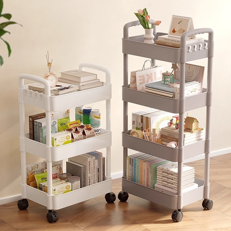 Bookshelf Small Trolley Rack Floor-standing Removable Household Simple ...
