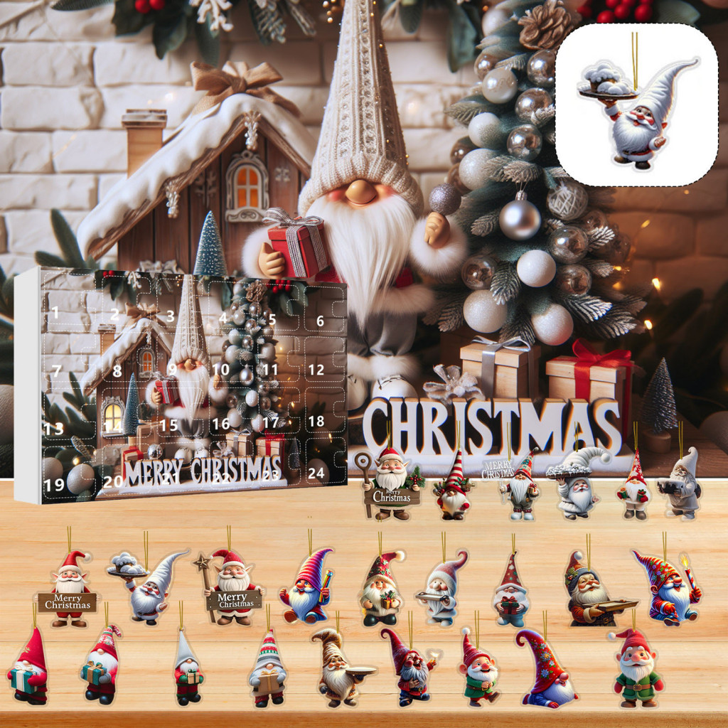 Christmas Countdown Display Pendant Collectible Gnome Ornaments 2024 ...