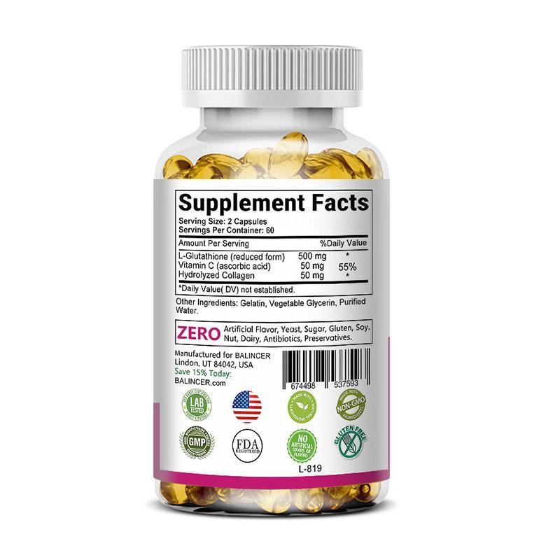 balincer collagen glutathione Supplement - with Vitamin C - Supports Hair, Bone and Joint Health, Supports Liver, Brain and Energy ghk-cu injection protocol dosage Badge-Best Seller Packaging:55ml