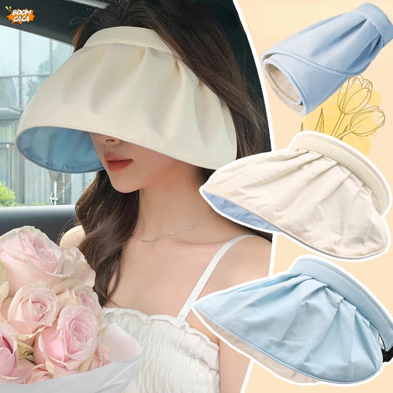 Blue White Fashion Shell Sun Hats Women Girls Breathable Wide Brim ...
