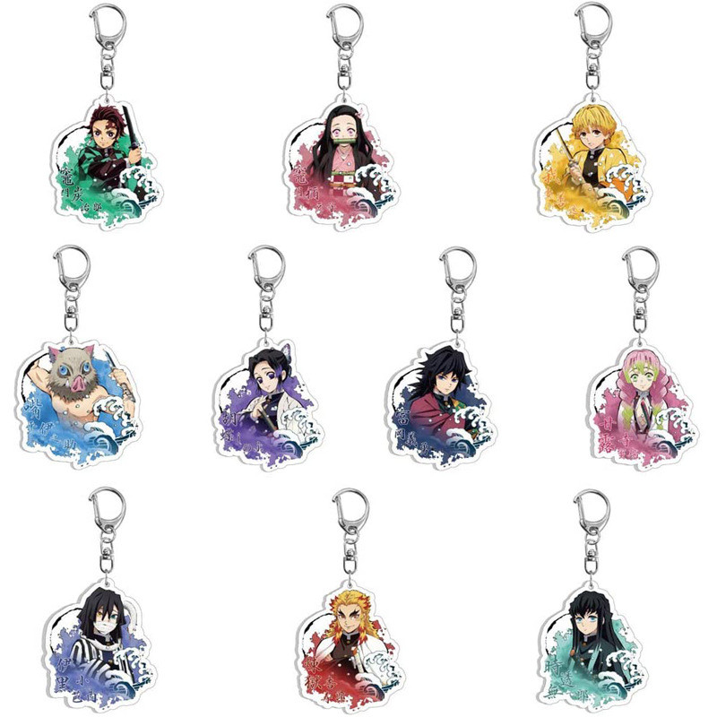 Demon Slayer keychain acrylic Tanjiro Nezuko keychain double-sided ...