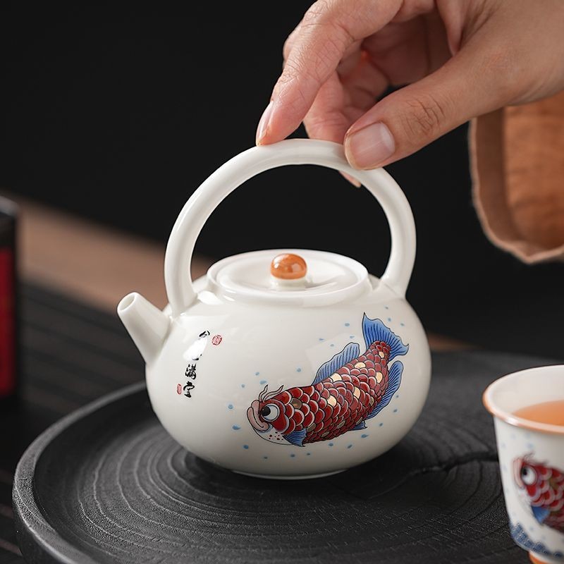 Ash Glaze Naga Ikan Satu Periuk Dua Cawan Set Teh Kung Fu Isi Rumah ...