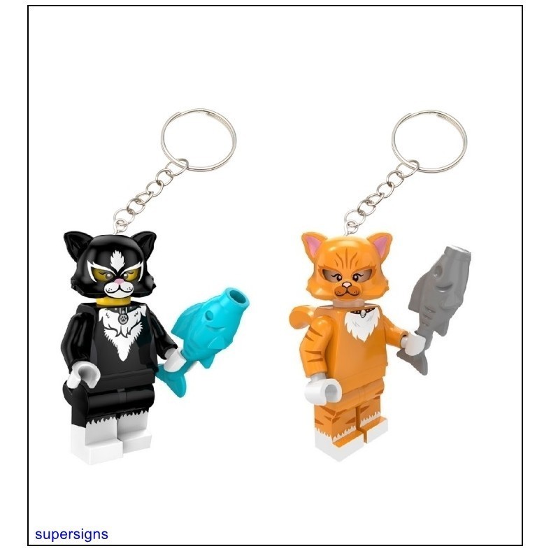 Compatible Building blocks cat Keychain Couple Matching Building Block ...