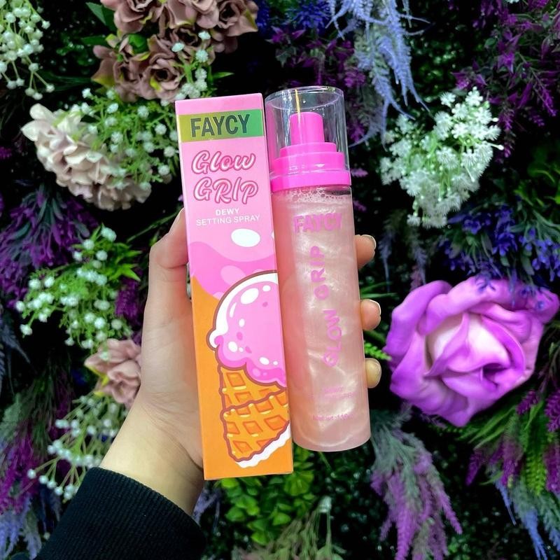 FAYCY BEAUTY - VIRAL GLOW GRIP 110 ML GLITTER GLOWING SETTING SPRAY ...