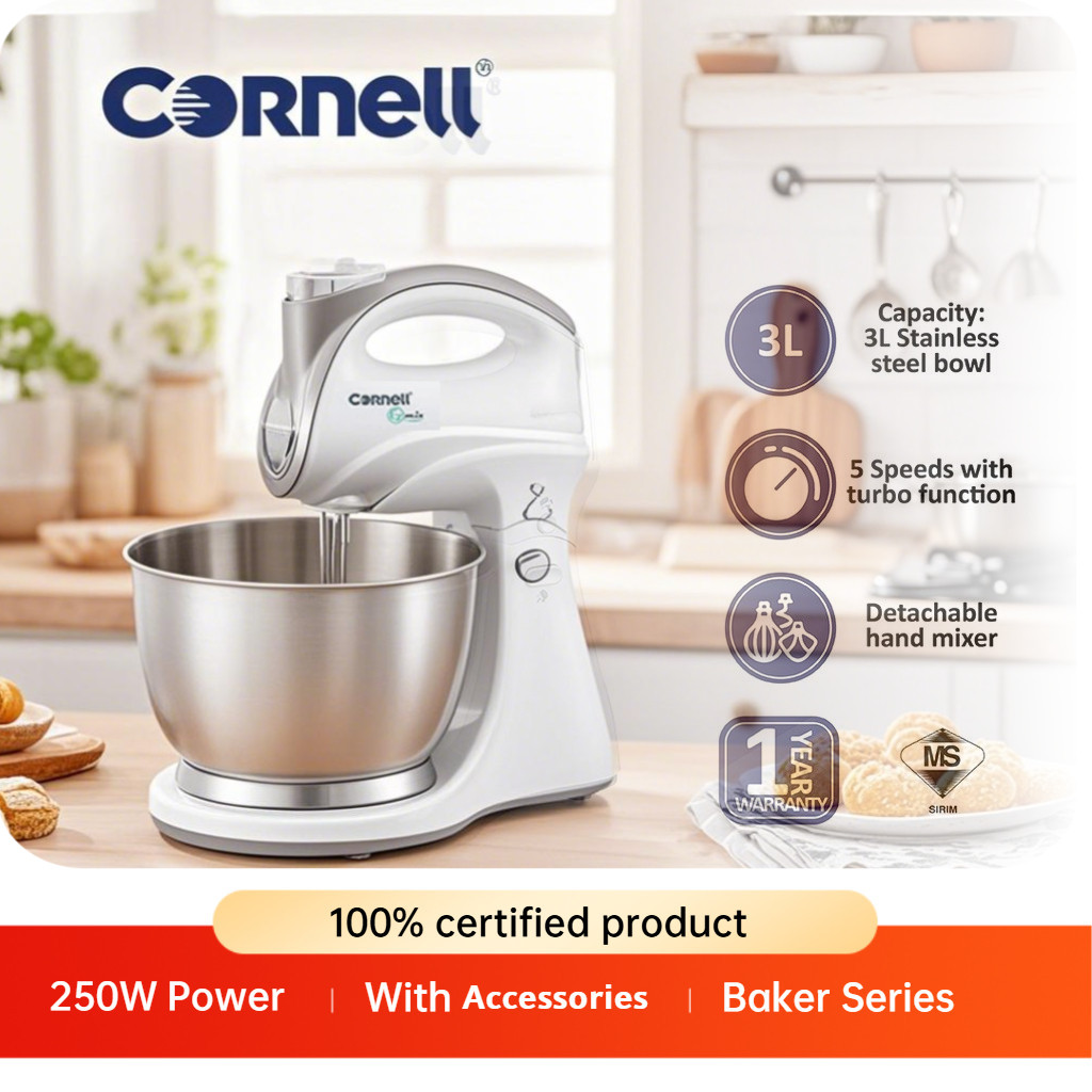 Cornell 5 Speeds 3L Baker Serie Heavy Duty Stand Mixer Stainless Steel ...