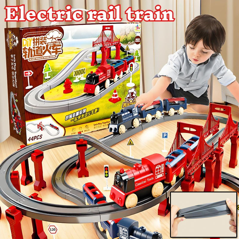 44/70/109pcs DIY Mini Train Set Toys Railway Sets Toys Children's ...