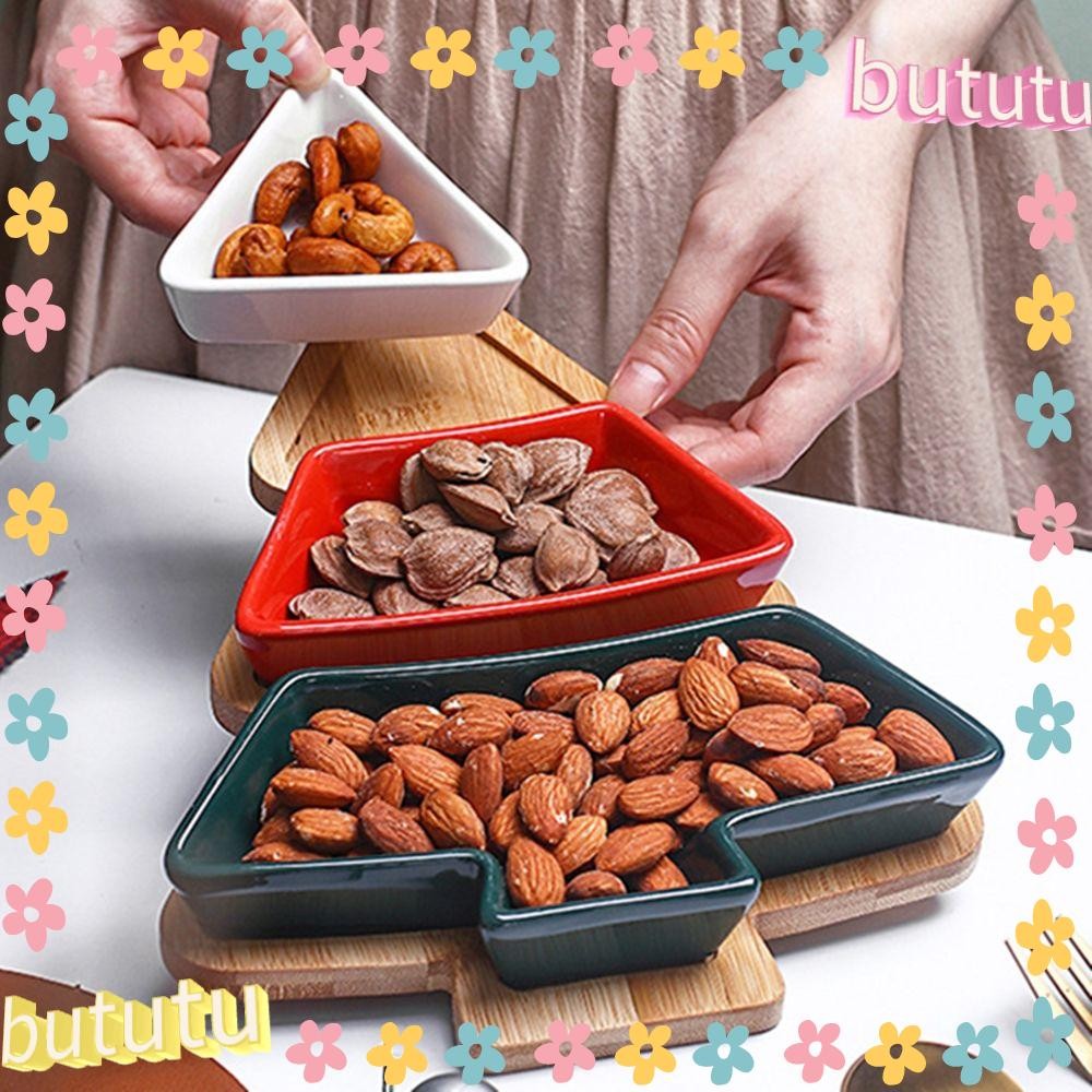 BUTUTU Snack Plate Cute Mini Snack Serving Dishes Christmas Tree Shape ...