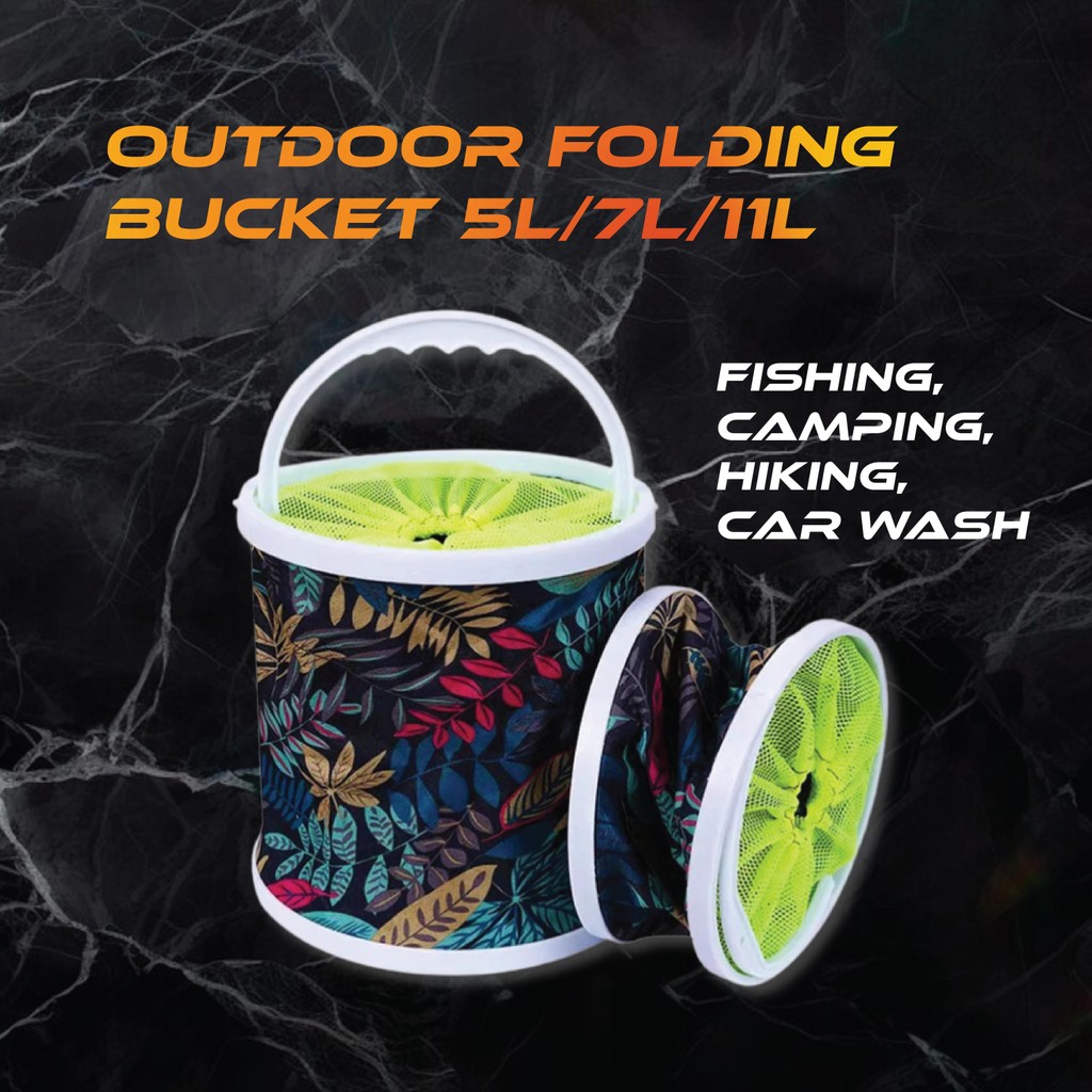 Baldi Lipat Pancing 5L/7L/11L Foldable Water Bucket Fishing Pail ...