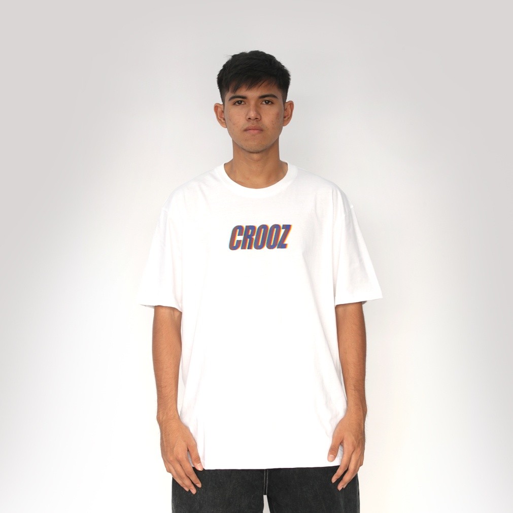 Crooz ITALICS ANAGLYPH TSHIRT WHITE | Shopee Malaysia