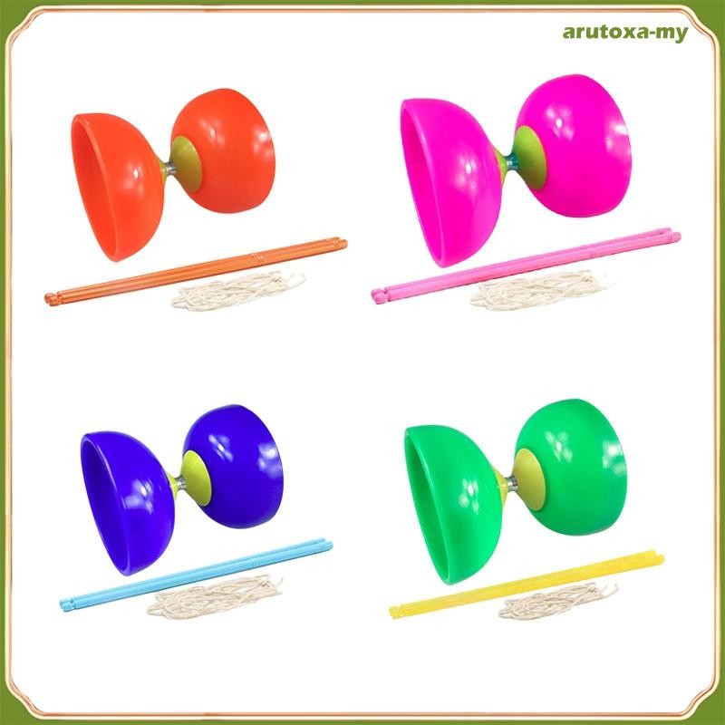 3 Triple Roulement Jonglage Diabolo Jouet Avec Ficelle Bâtons En Métal