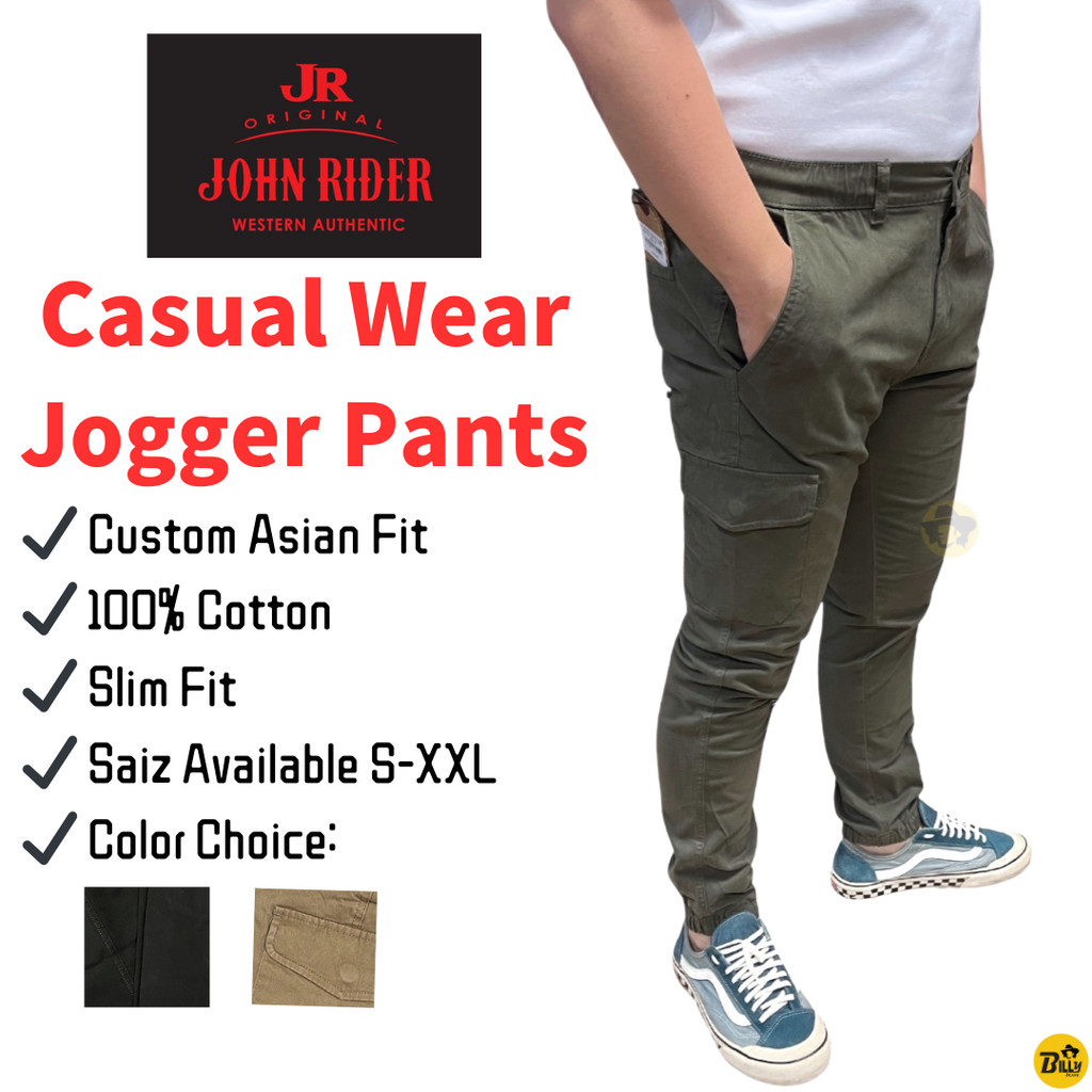 JOHN RIDER Brand Men Jogger Cargo Long Pants ( B99-938-3188 ) | Shopee ...