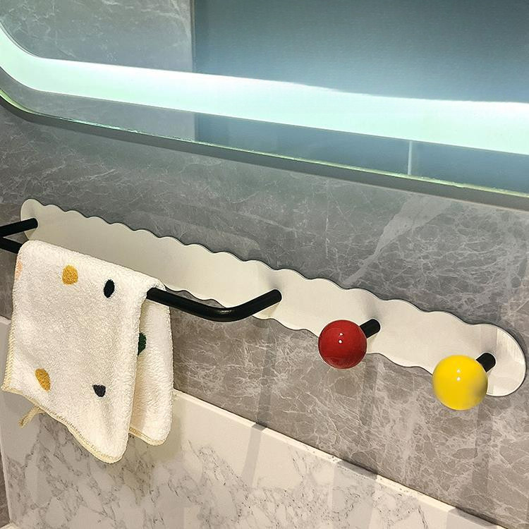 Toilet Wall Towel Rack Hook Toilet Perforation-Free Bathroom Towel ...