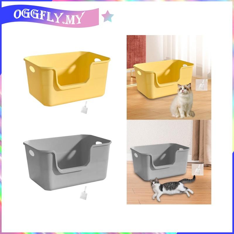 [oggfly] Open Top Cat Litter Box, High Sided Pet Litter Box, Kitten ...