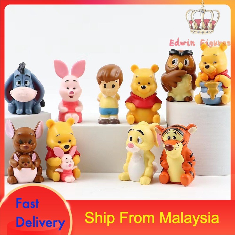 10pcs/Set Anime Winnie the Pooh Tigger PVC Action Figures Cake ...
