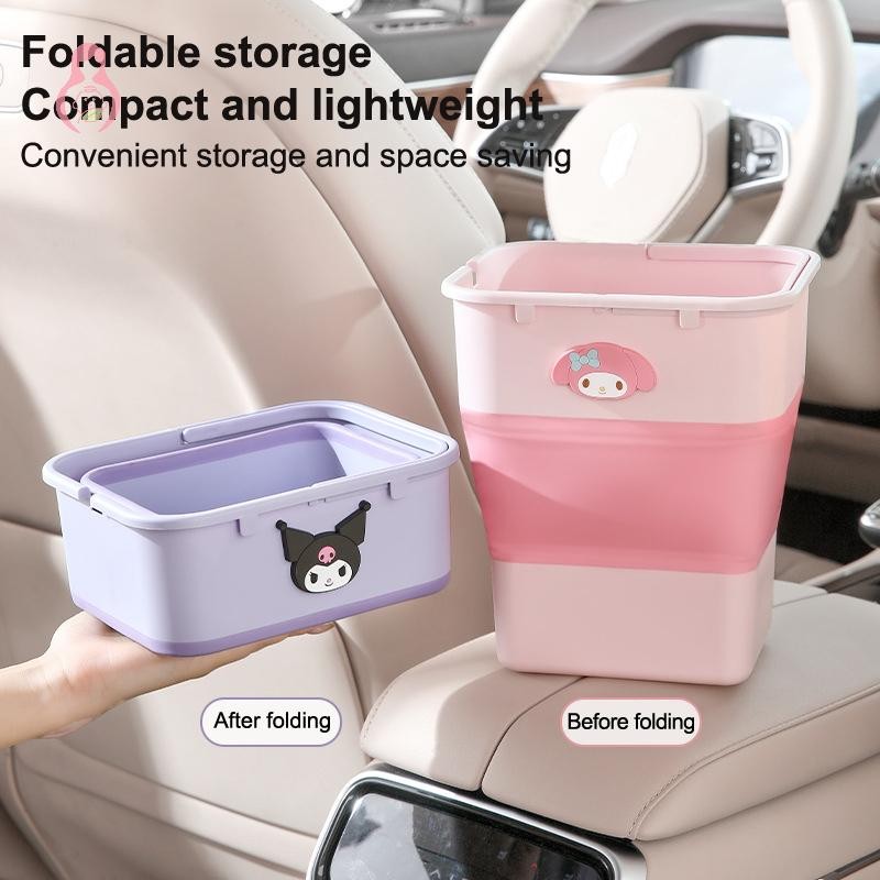 [MMBB] Kawaii Sanrio Kuromi Car Folding Trash Can My Melody Exquisite ...