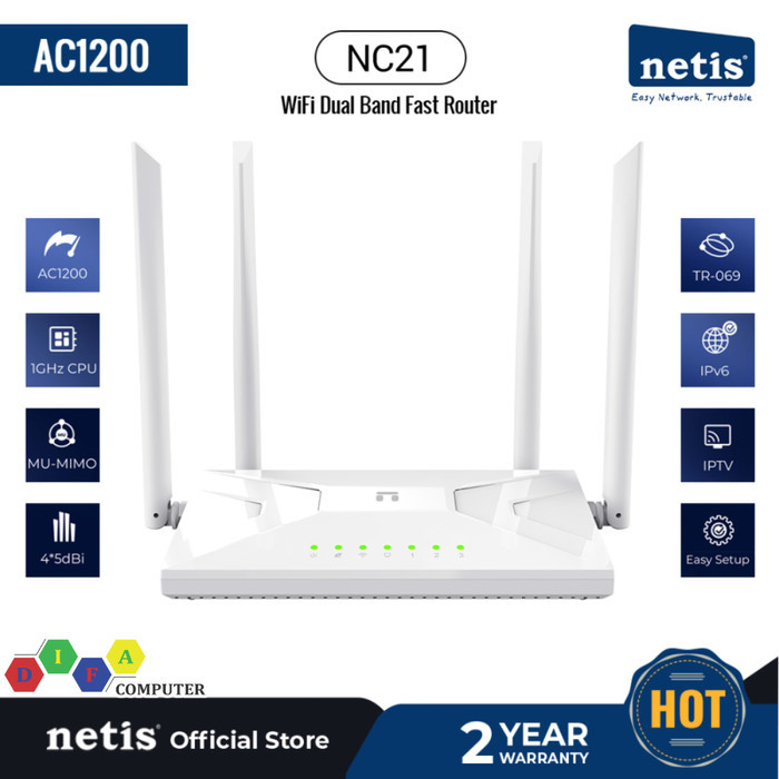 5g Dual Band AC1200 Netis NC21 Wifi Router 4 Antennas | Shopee Malaysia