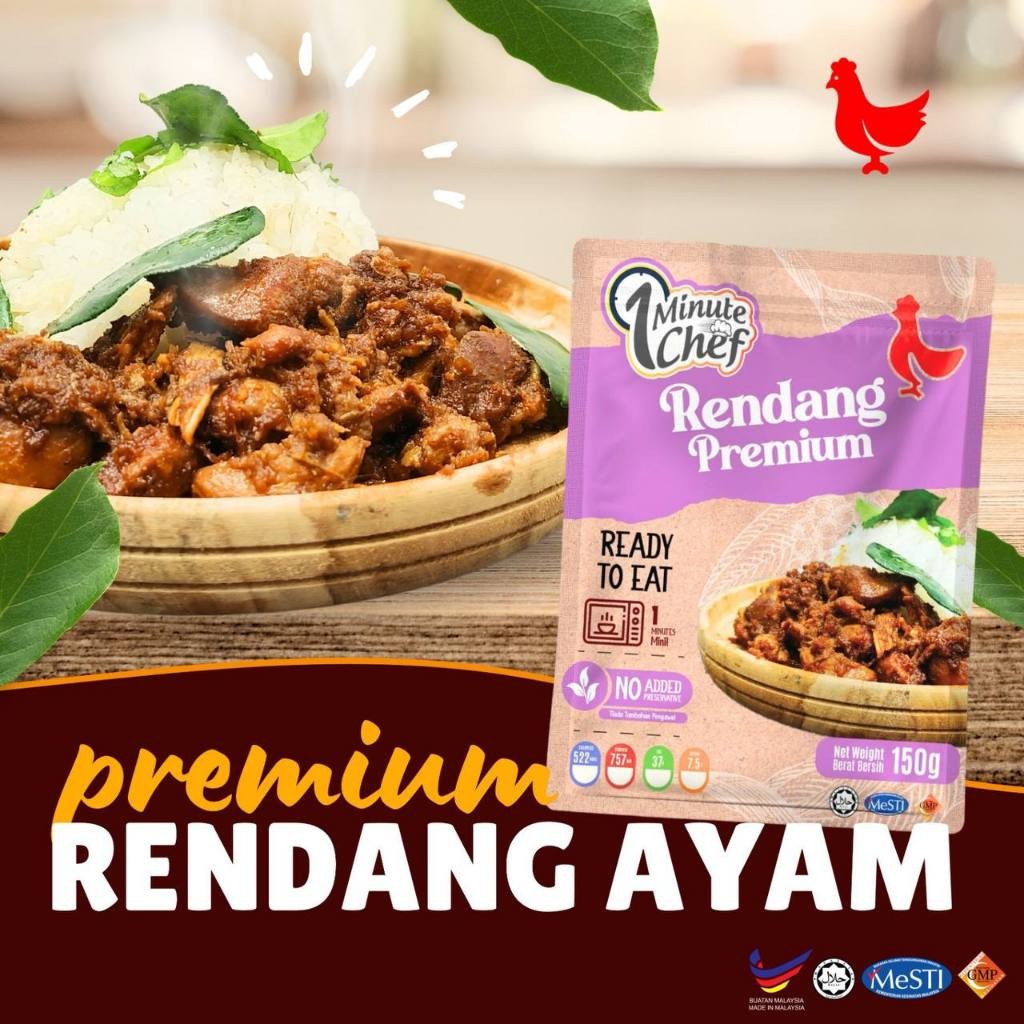 Ayam Rendang Premium One Minute Chef Makanan Segera | Shopee Malaysia
