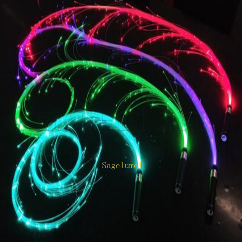Fiber optic whip LED fiber optic whip Rechargeable fiber optic pixel light-up whip 3 glowing modes for luminous flux show music light (Color : Green
