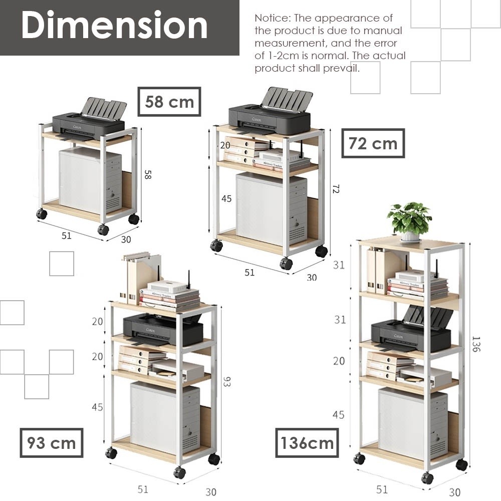 Multi-Layer Storage Rack With Wheels Living Room Kitchen Trolley Rack ...