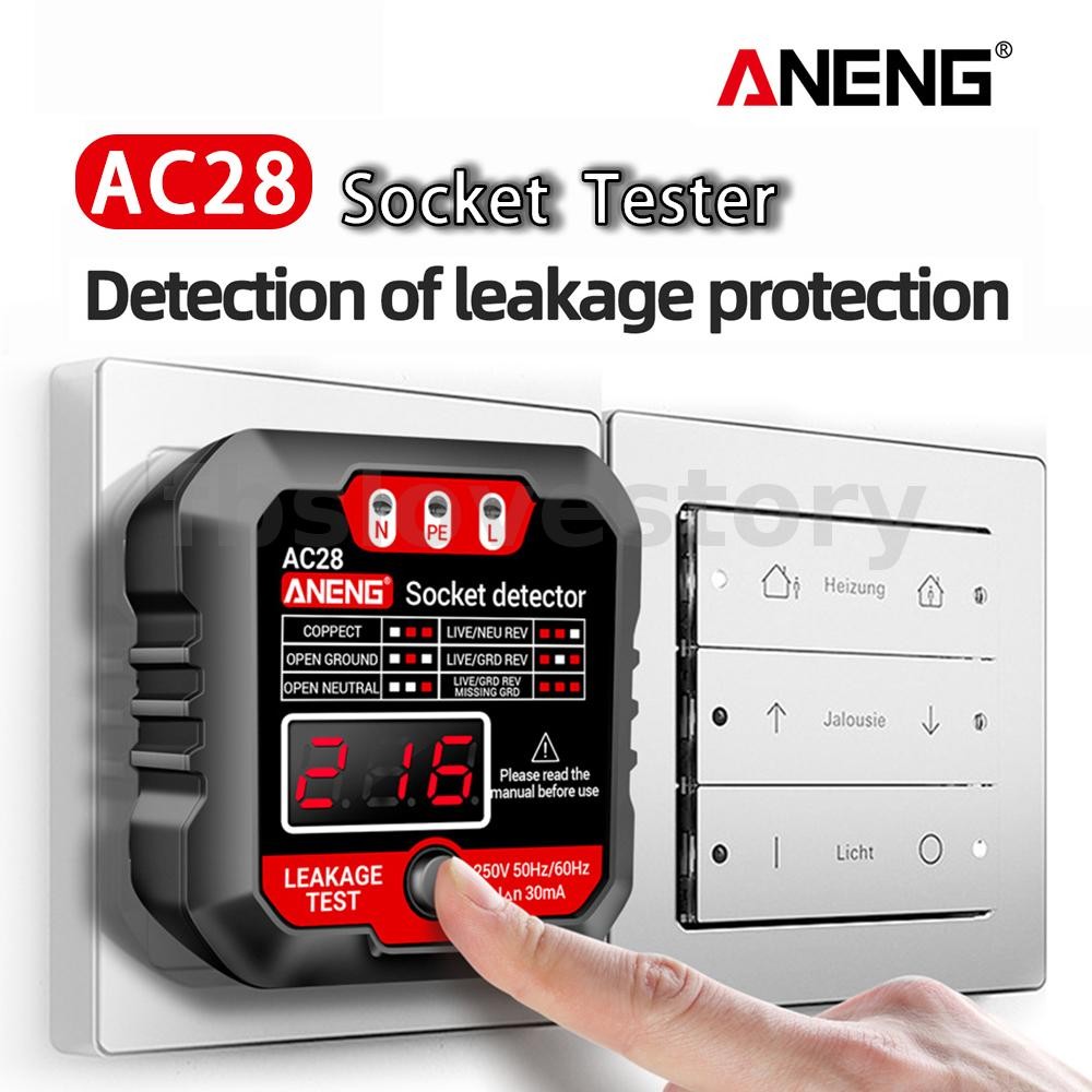 ANENG AC28 Digital Display Socket Tester UK US EU Plug Polarity Phase