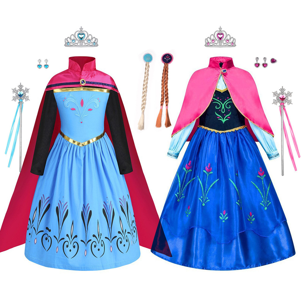 Frozen Costume for Kids Girl 2-10 Year Old Disney Elsa Anma Princess ...