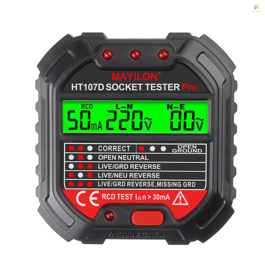 Socket Tester MAYILON Socket Tester Voltage Display 6 Kinds Indicator ...