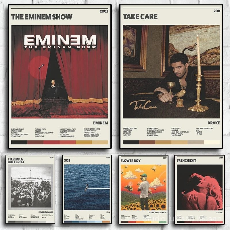 Music Hot Album Star Eminem Sza Tv Gigl Drake Poster Hip Hop Posters ...