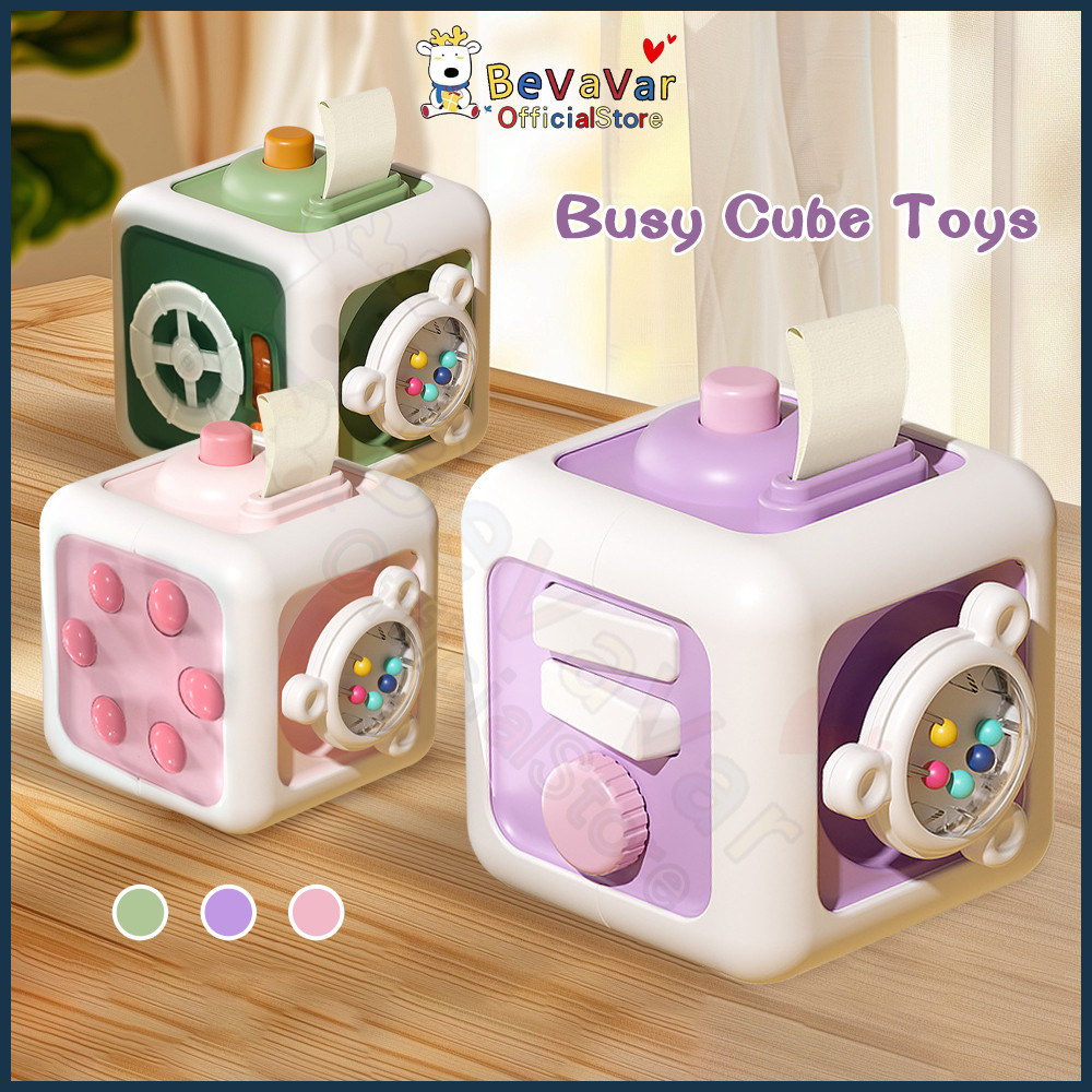 BEVAVAR 6in1 Busy Cube Toys for Baby Multi-Play Montessori Rubik Cube ...