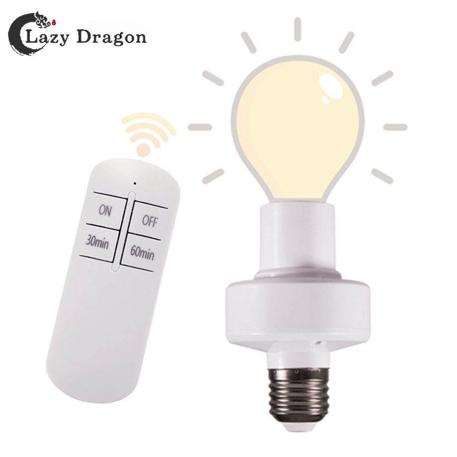E27 Wireless Remote Control Smart Switch LED lamp Base Wireless Light ...