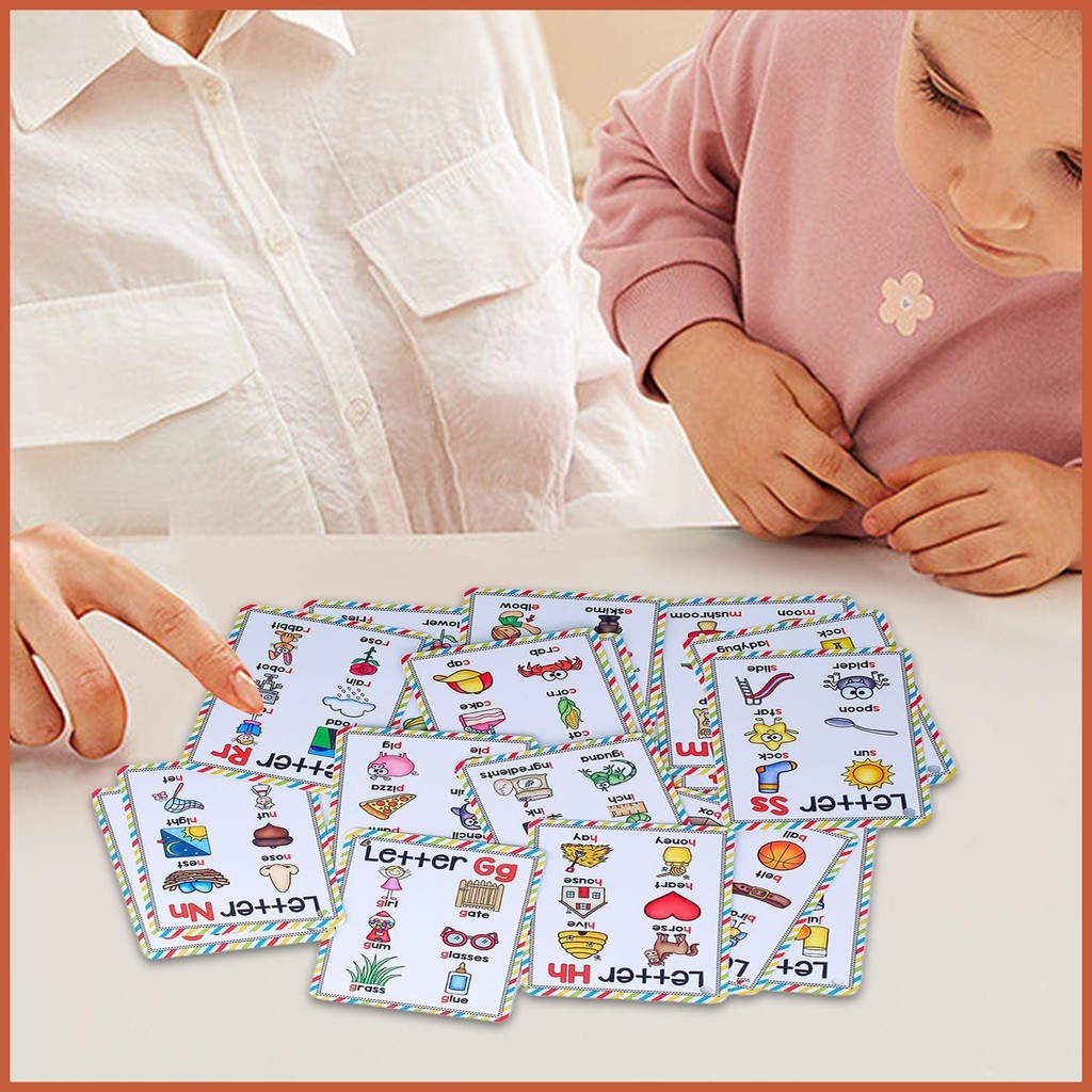26 Letters English Phonics Pocket Cards Learning English Word Card